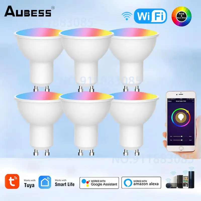 Tuya Wifi Smart GU10 Light Bulb 5W RGB+CCT LED Spotlight Dimmable Lamps Ampoule Lampada Voice Control Work With Alexa Google