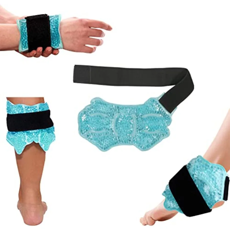 

Ankle/Sport Foot Ice Therapy Wrap, Hot Cold Ice Gel Pack with Adjustable Brace for Sprained Ankles, Plantar Fasciitis, Achilles