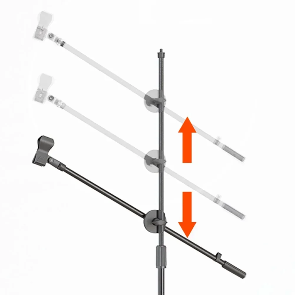 Suporte de microfone ajustável tripé suporte de vídeo ao vivo BoomArm 45cm com rosca de 1/4 3/8 polegadas suporte de microfone