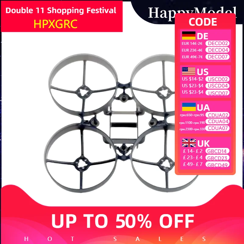 

HappyModel Mobula7 V4 Moblite7 Drone Frame KIT Update 75mm Brushless Tinywhoop For RC FPV Freestyle 75mm Racing Drone