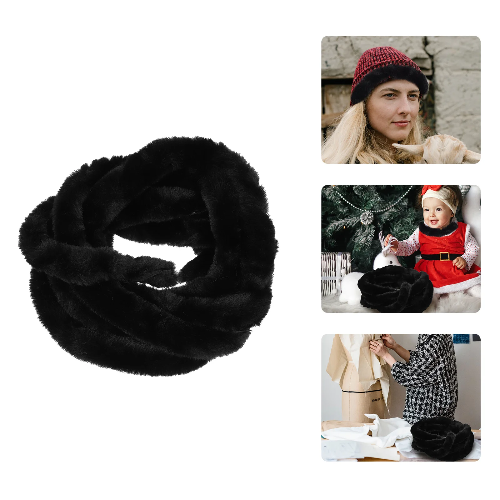 

1pc Faux Trim White Artificial Roll For Chinese Style Hat Han Fu Fake Xmas Diy Craft Supply Decorative Ribbon Handicraft