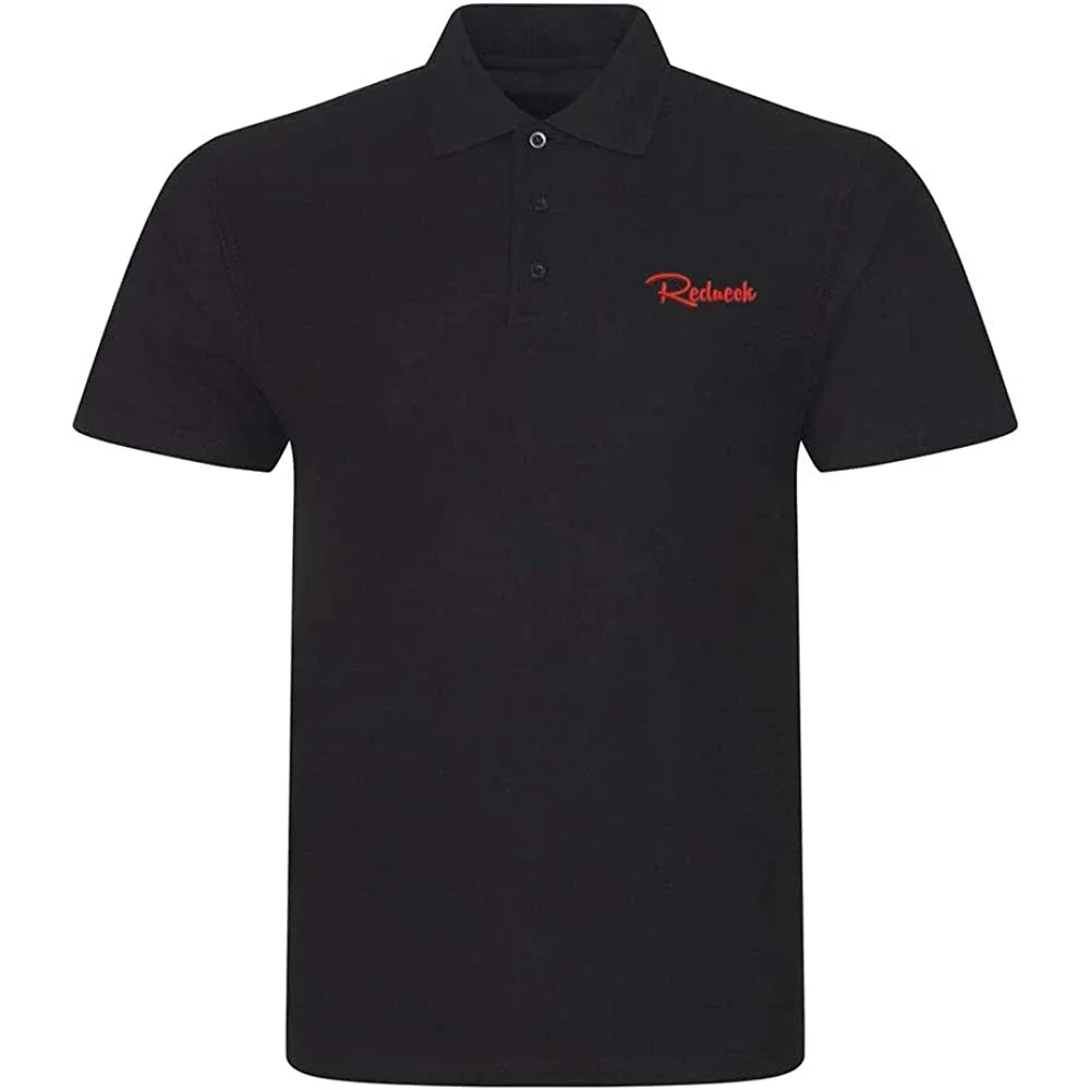 

Lyprerazy Men's Polo Shirt Redneck Embroidered Short Sleeve Polo-Shirt Embroidery Casual Golf Shirt