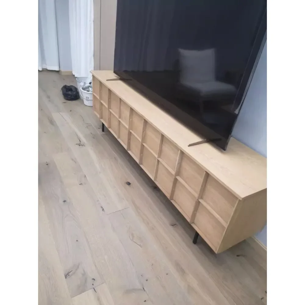Nordic style solid wood six-pump TV cabinet side cabinet
