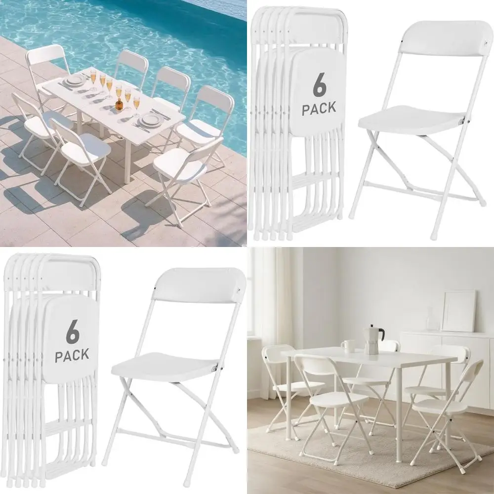 

Portable Stackable Plastic Chairs for Indoor/Outdoor Use, Heavy Duty with Steel Frame, Ideal for Events, Offices, Weddings, Part