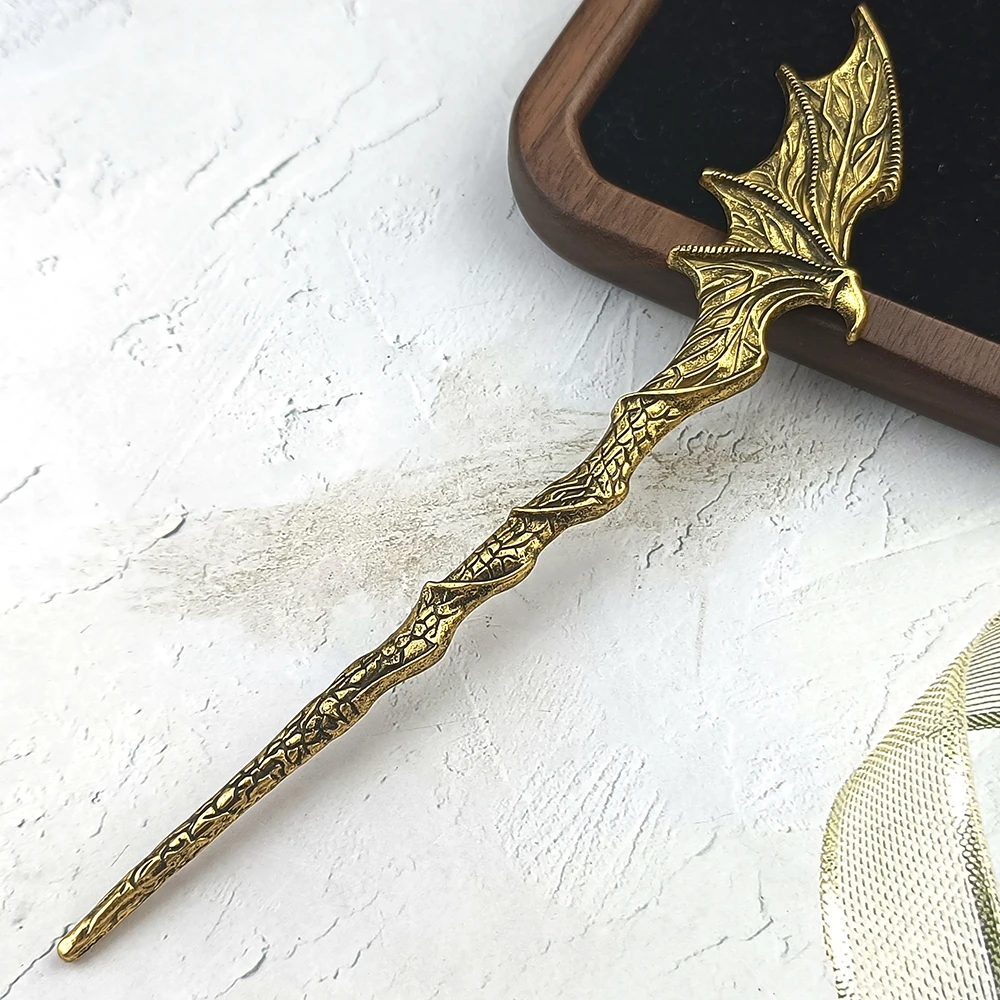 Vintage Dragon Wing Metal Hairpin Hair Stick Women's Creative Hairpin For Women Halloween Party Accessory Hairpin view 3