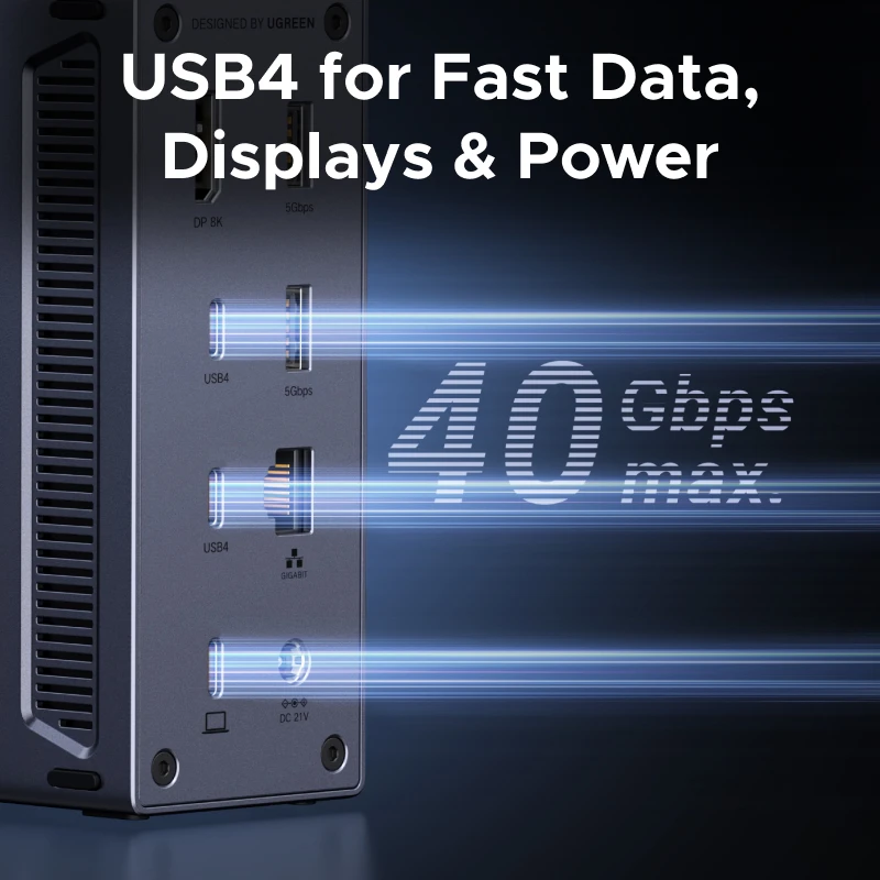 UGREEN USB4 Docking Station 40Gbps USB C HUB 8K60Hz DP2.1 20Gbps USB-C 10Gbps USB-C&A RJ45 SD/TF 3.5mm for MacBook HP Dell XPS