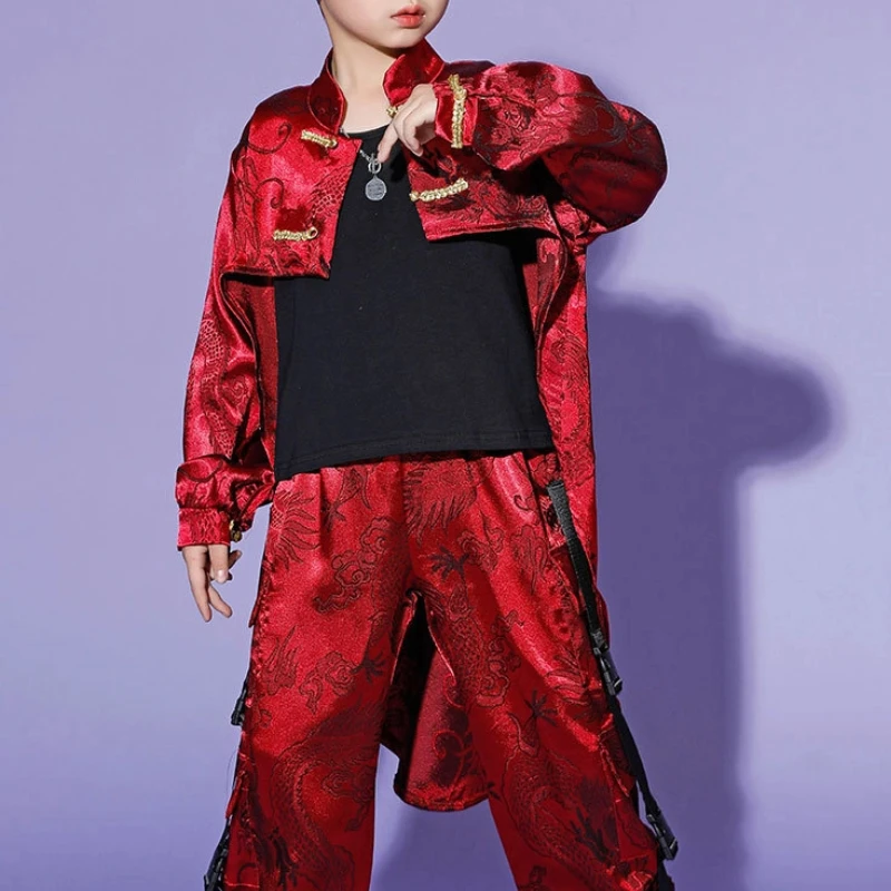 어린이 힙합 패션 소년 공연 의상 락앤롤 슈트 소녀 재즈 댄스 의상 모델 캣워크 쇼 차이나-시크