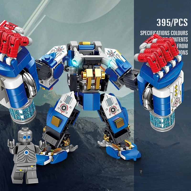 Boys' Educational Mecha Building Blocks Set - Small Particle Plug-in Assembly Toys, Compatible Design