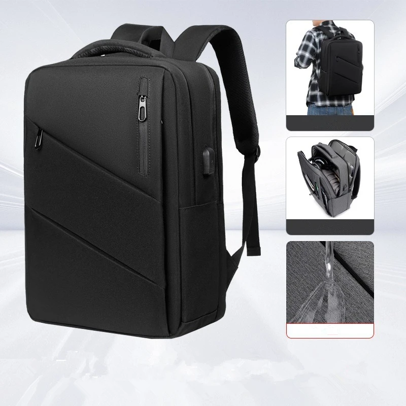 

Nesitu A4 большой емкости 14, 15,6, 16, 17 дюймов, ноутбук, мужской и женский рюкзак для ноутбука, школьный рюкзак, дорожная сумка, черный, серый, синий M3582