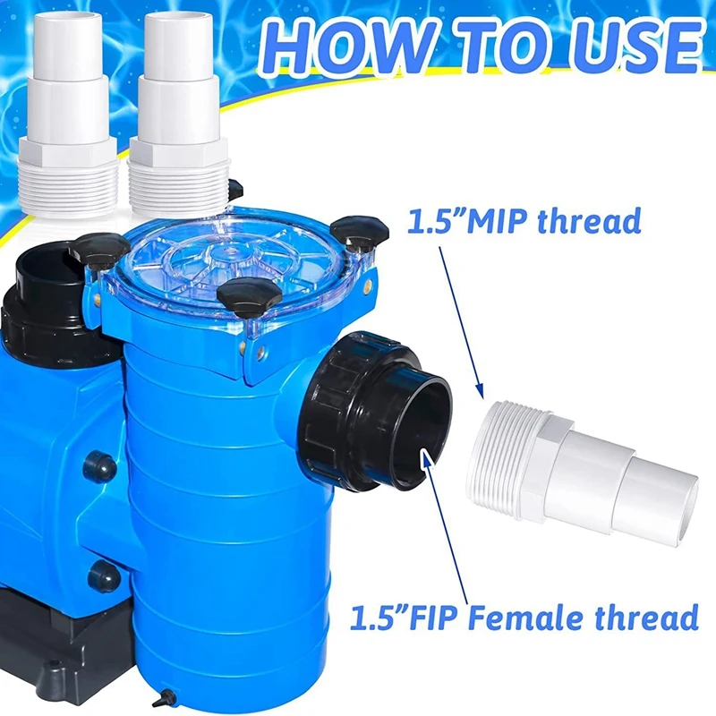 Piscina Mangueira Adaptador de substituição, Peças sobressalentes para bomba acima do solo, Filtro, Skimmer, Hayward SPX1091Z7, SPX1091Z4