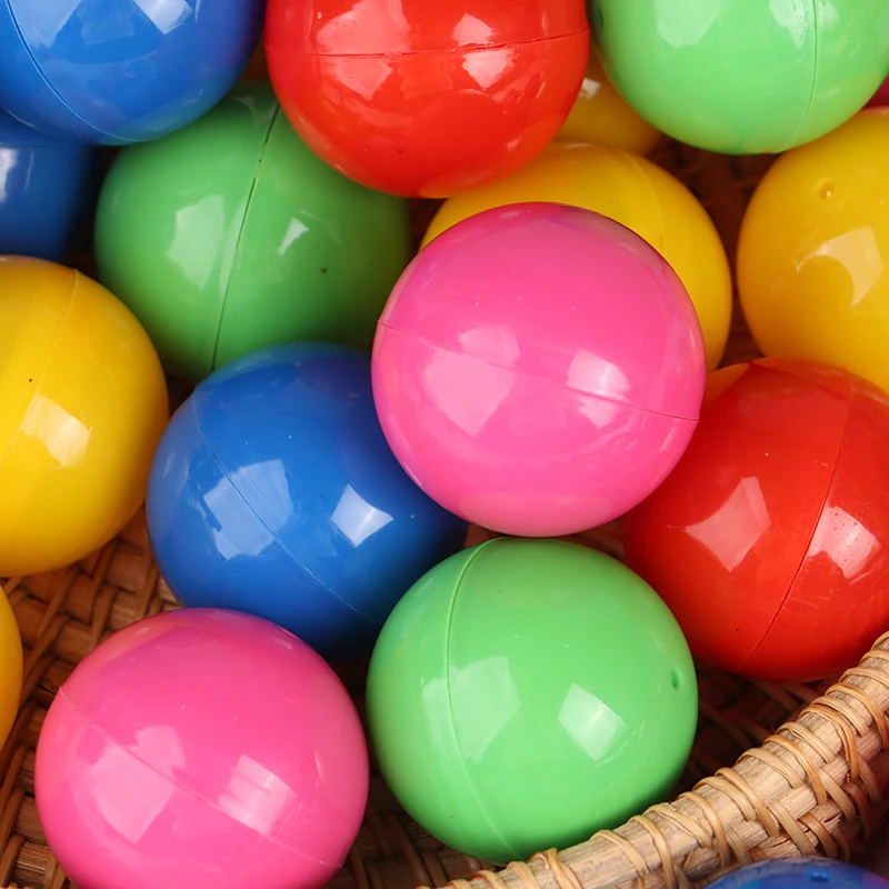 Boules de loterie en plastique de couleurs mélangées de 4cm, 50 pièces, boules de dessin de tombola, balles de jeu creuses ouvrantes, balles d'activité de Table, jouets