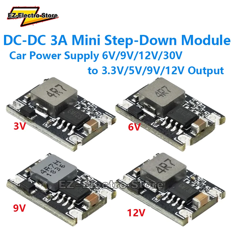 10-5pcs DC-DC Buck Converter Step Power Supply Module 5V-30V To 3.3V5V9V 12V 3A Voltage Regulator for Car Motorcycle Battery