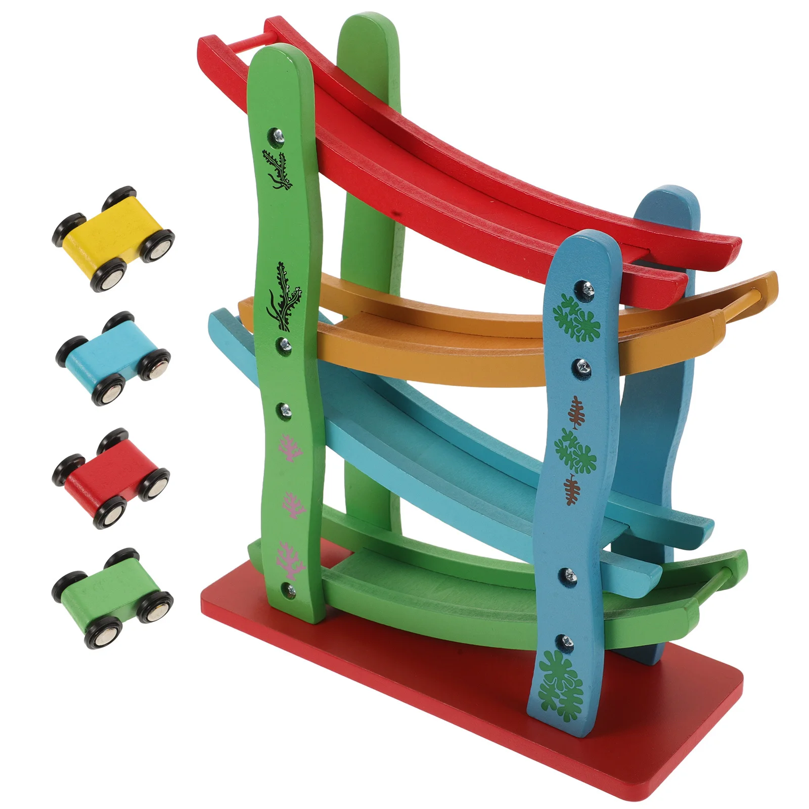 รถรางเลื่อนสี่ชั้น 1 ชิ้น สำหรับฝึกการประสานมือและตา ของเล่นไม้เสริมพัฒนาการเด็กแบบมอนเตสซอรี่