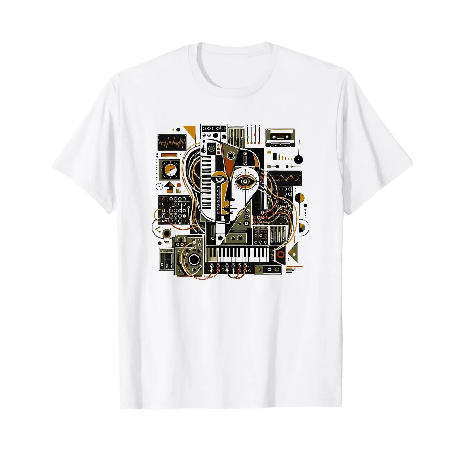 Analog Vintage Modular Synthesizer T Shirt vintage Washed Casual Stylish Soft designer clothes Stretched Versatile Comfortable