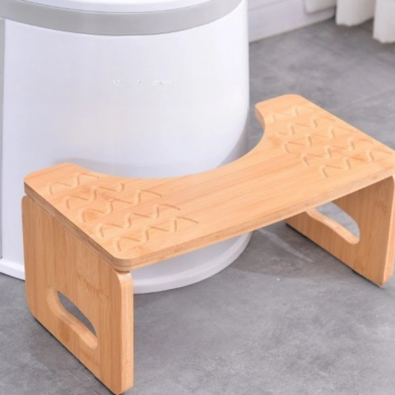 Wooden Bathroom Step Stool Foldable Maternity Toilet Stool Stable Elderly Footrest for Toilet  Durable Commode Step for Home