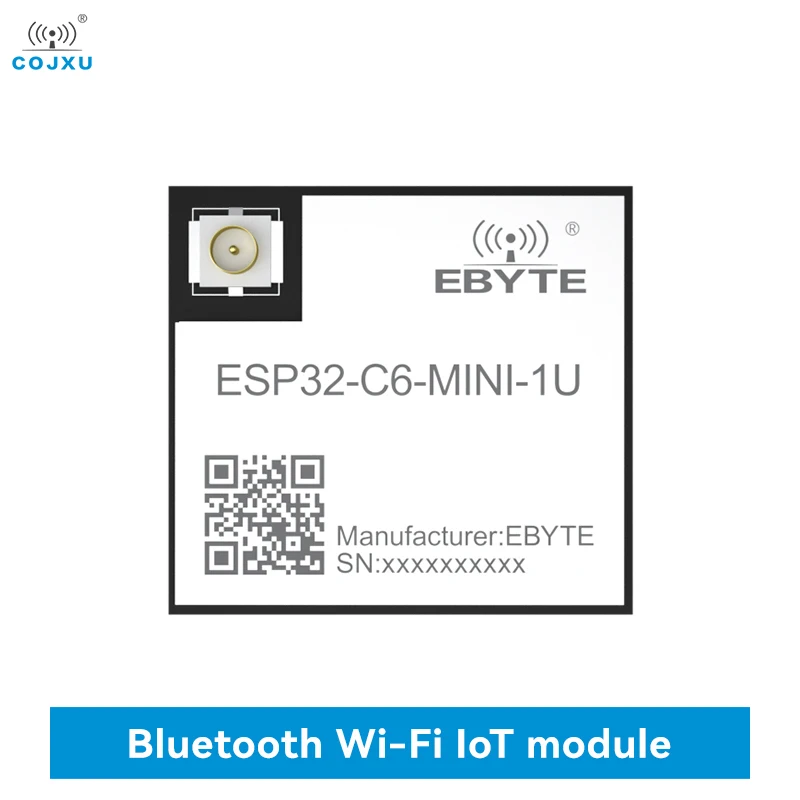 ESP32-C6 Bluetooth WiFi Module 2.4GHz COJXU ESP32-C6-MINI-1U FLASH 4MB BLE5.3 WiFi6 AT Command 20dBm IPE Antenna SMD Module