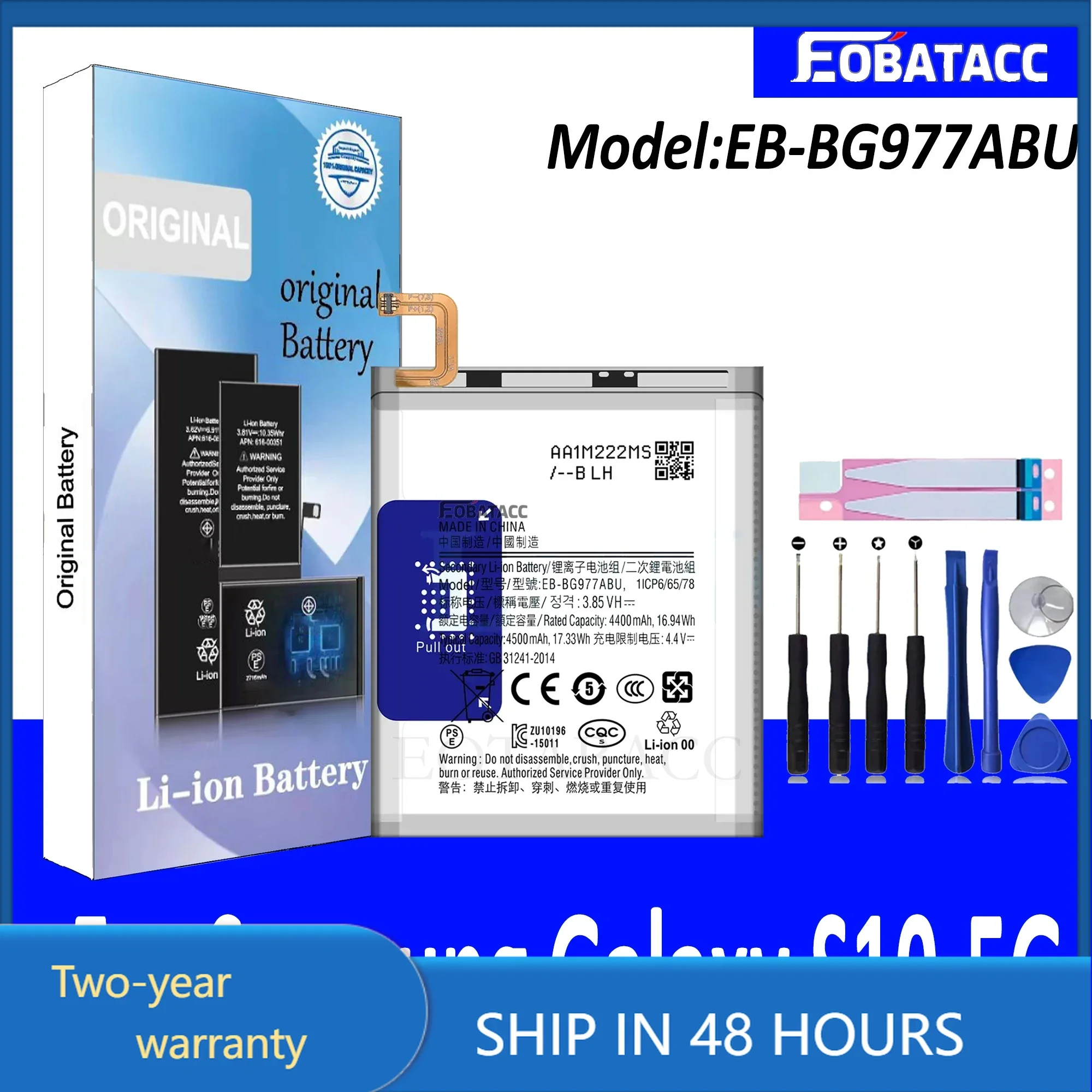 

New Battery EB-BG977ABU for Samsung Galaxy S10 5G Version SM-G977 SM-G977B G977T G977U G977N G9770 + Free Tools