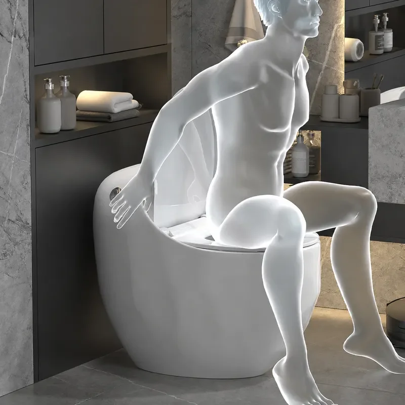 Household Egg Shaped Colorful Creative Ceramic Toilet Deodorant Splash Proof Large Pipe Siphon Silent