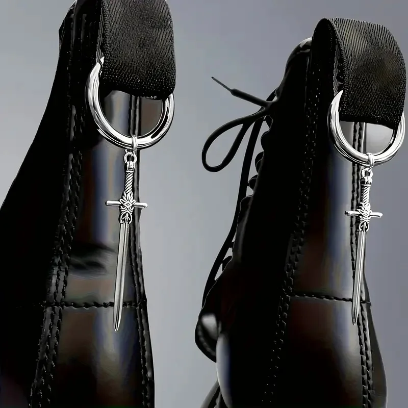 1 זוג / 2 יחידות תכשיטי חרב כסף לנעליים, אביזרים לנעליים וחיבורי נעליים. אביזרי נעליים קישוטי מגפיים