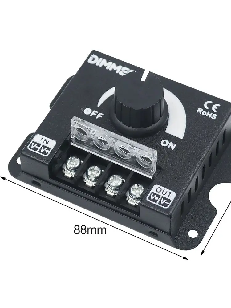 Manual Led Dimmer Switch DC 12V 24V Power 360W 30A Adjustable Brightness Controller for LED Lights/Halogen Lamps/RV/Marine
