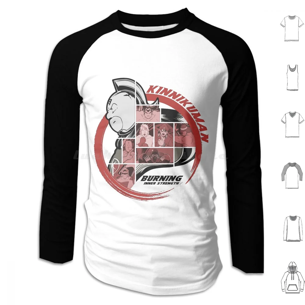 

Kinnikuman-Burning Inner Strength толстовки с длинным рукавом Kinnikuman аниме рукав Chojin Brocken Ramenman Terryman Saiko