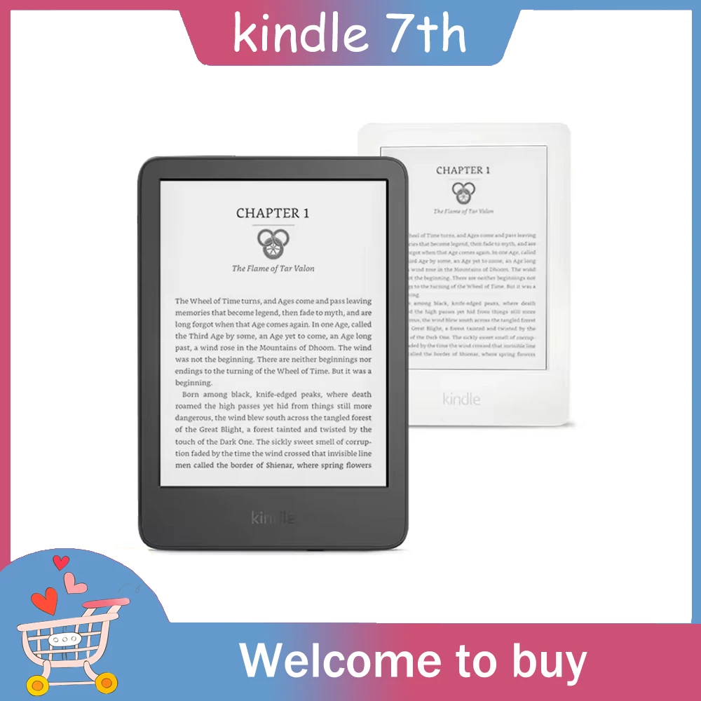 Kindle 7th E-Book Readers 6 inch Multiple Language Without Backlight Registerable Account EBook E-ink Screen WIFI Connection