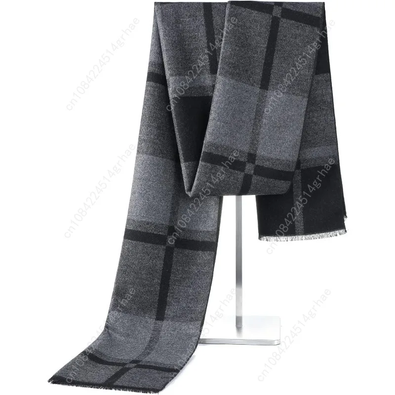 American Trends Sciarpa da uomo invernale calda lunga e morbida Sciarpa scozzese con nappe per uomo Sciarpe classiche morbide