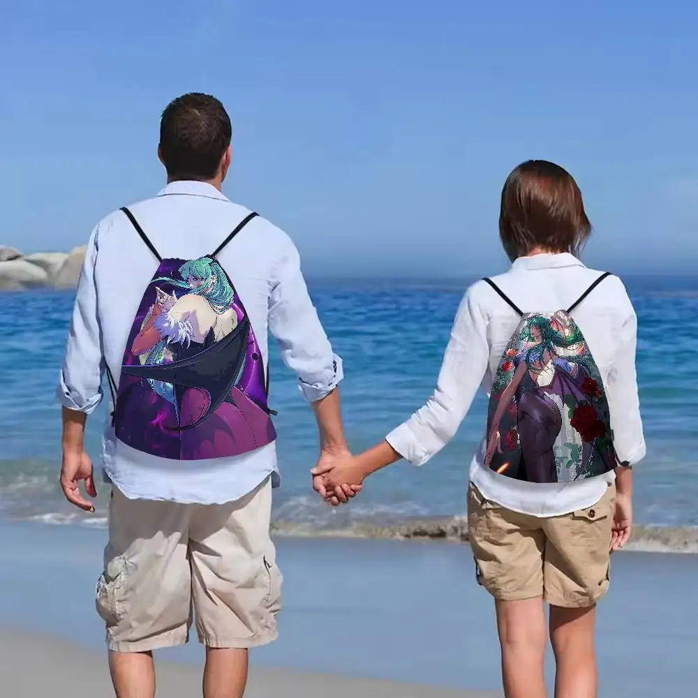 Girl Game M-morrigan Aensland 1 Piece Drawstring Bag Backpack, Adjustable Drawstring Backpack, Storage Bag, Drawstring Pocket