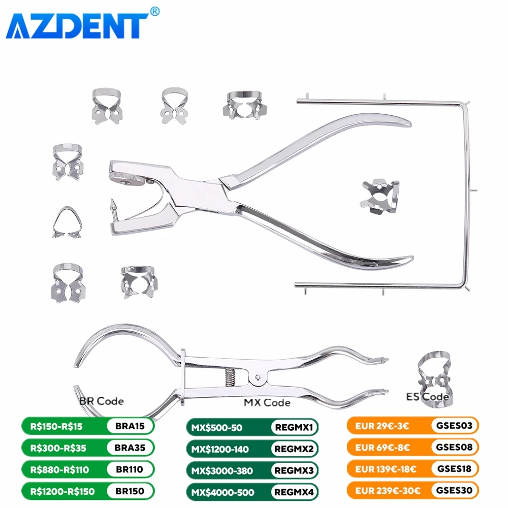 Dental Dam Perforator Rubber Hole Puncher Set AZDENT Mouth Opener Puncher Pliers Dentist Device Dentistry Tools Instrument