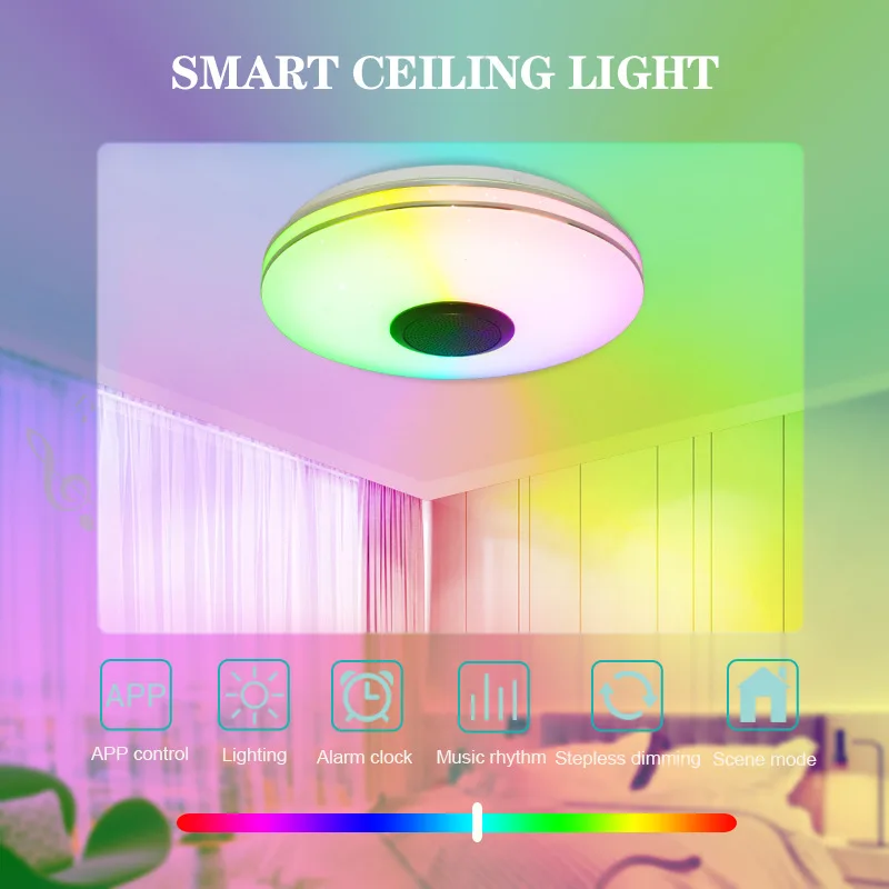 Foandbevi LED Ceiling Lamp RGBCW Dimmable Smart APP TUYA WIFI Remote Control Voice Control Bedroom Decor Light Indoor Party Lamp