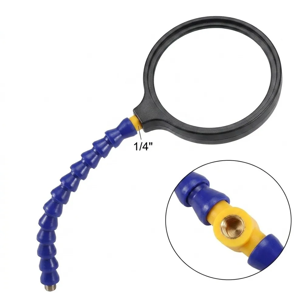 1/4inch Thread Adjustable Soldering Aid Magnifier 360° Adjustable-Arm With  Protective Cover Compatible For Tripod/Clamp Bases