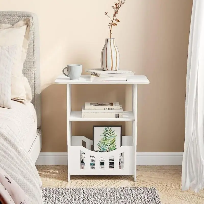 Small Bedroom Bedside Table Mini Bed Side table Protable Night stand Storage Removable Bed table Living Room Cabinet Furniture