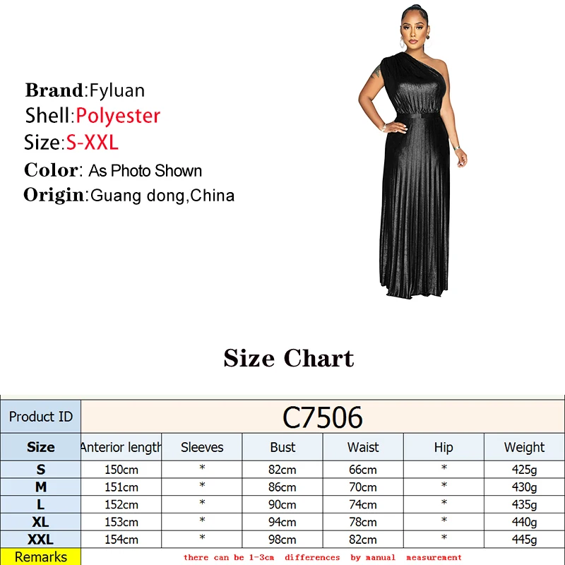 เดรสออกงานกลางคืนแฟชั่นใหม่สำหรับผู้หญิง ดีไซน์หรูหรา แต่งลายปั๊มร้อน ไหล่เฉียง แขนกุด สีพื้น เซ็กซี่ ชายระบายสวยงาม เหมาะสำหรับงานพรอม