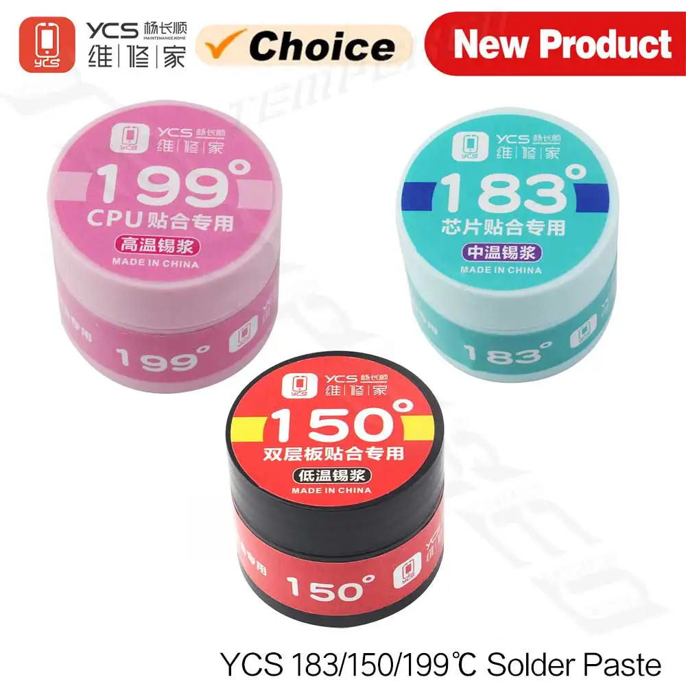 YCS Solder Paste Flux fast fusion CPU solder paste 183/150/199℃ Low Medium High temperature solder paste For PCB BGA CPU Rework