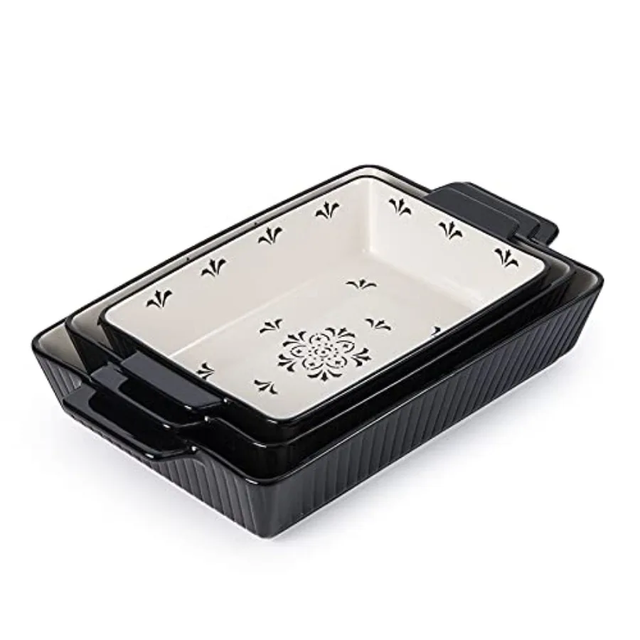 

Набор керамических форм для выпечки: прямоугольная форма для запекания, безопасная для духовки, с антипригарным покрытием, для приготовления тортов, обедов, кухонных блюд, 13x9 дюймов
