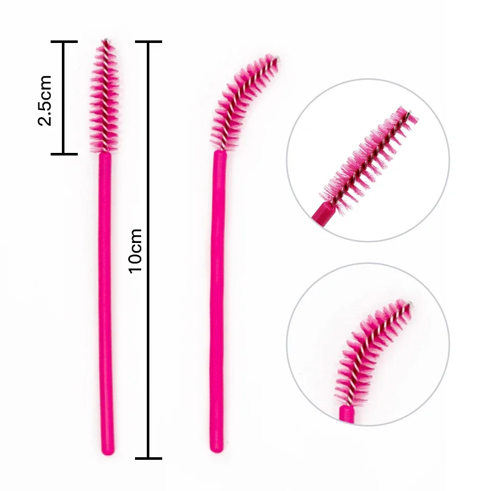 فرش رموش الحواجب للاستعمال مرة واحدة، مشط Spoolies Lash Wands، ماسكارا مكياج للتمديدات