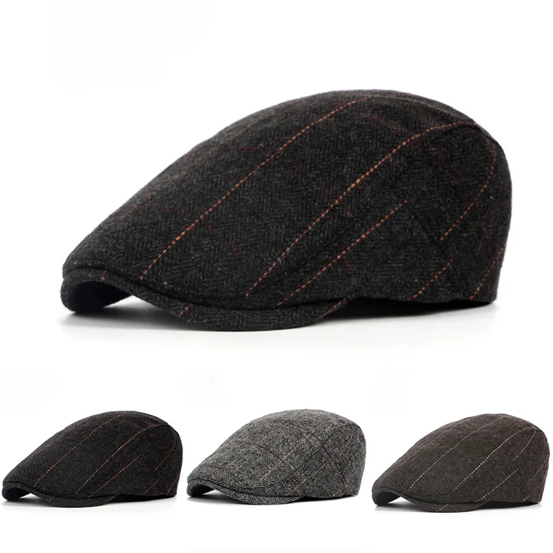 1-ou-10-pecas-bone-newsboy-masculino-ajustavel-de-la-tweed-espinha-de-peixe-bone-chato-bone-ivy-bone-cabbie-bone-de-motorista