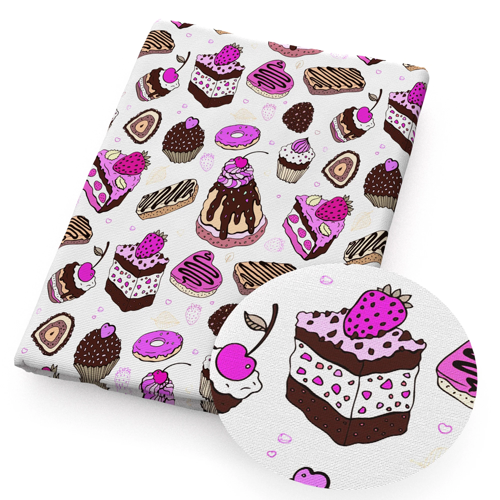 Happy Birthday Cake Balloon Printed Polyester Pure Cotton Material Patchwork Tissue Sewing Quilting Pre-cut Needlework DIY Cloth