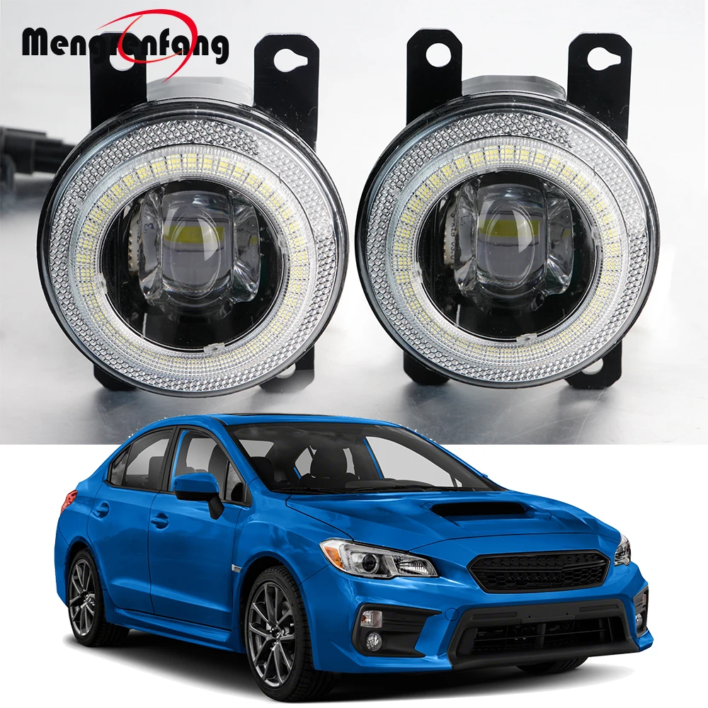 2in1 Design Car LED Fog Light Angel Eye Daytime Running Lamp DRL Accessories For Subaru WRX STI 2015 2016 2017 2018 2019 2020