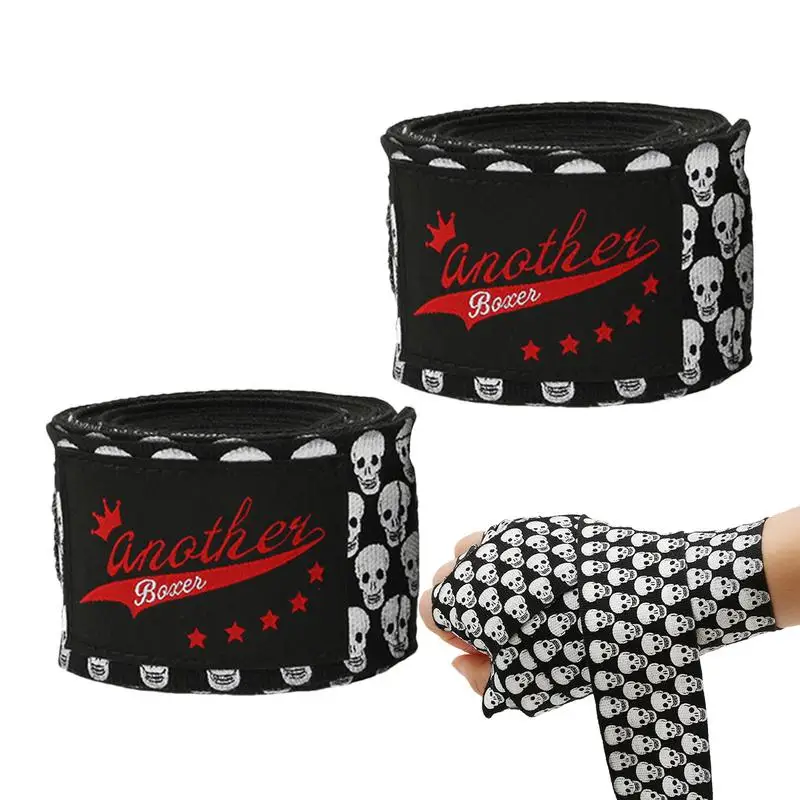 

Boxing Hand Wraps 9.84ft Spooky Skull Wraps For Boxing Gloves Professional Protective Gear Muay Thai 2PCS Elastic Bandages For