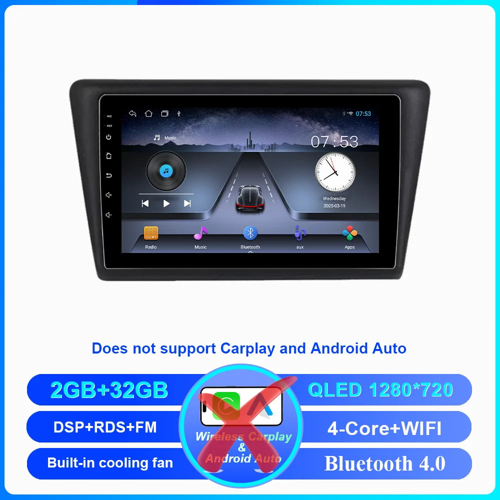 Android 16 Carplay Car Radio For VW Skoda Rapid 2013 2014 2015 2016 2017 2018 2019 Seat Toledo 2015 - 2018 GPS Multimedia Stereo image 3