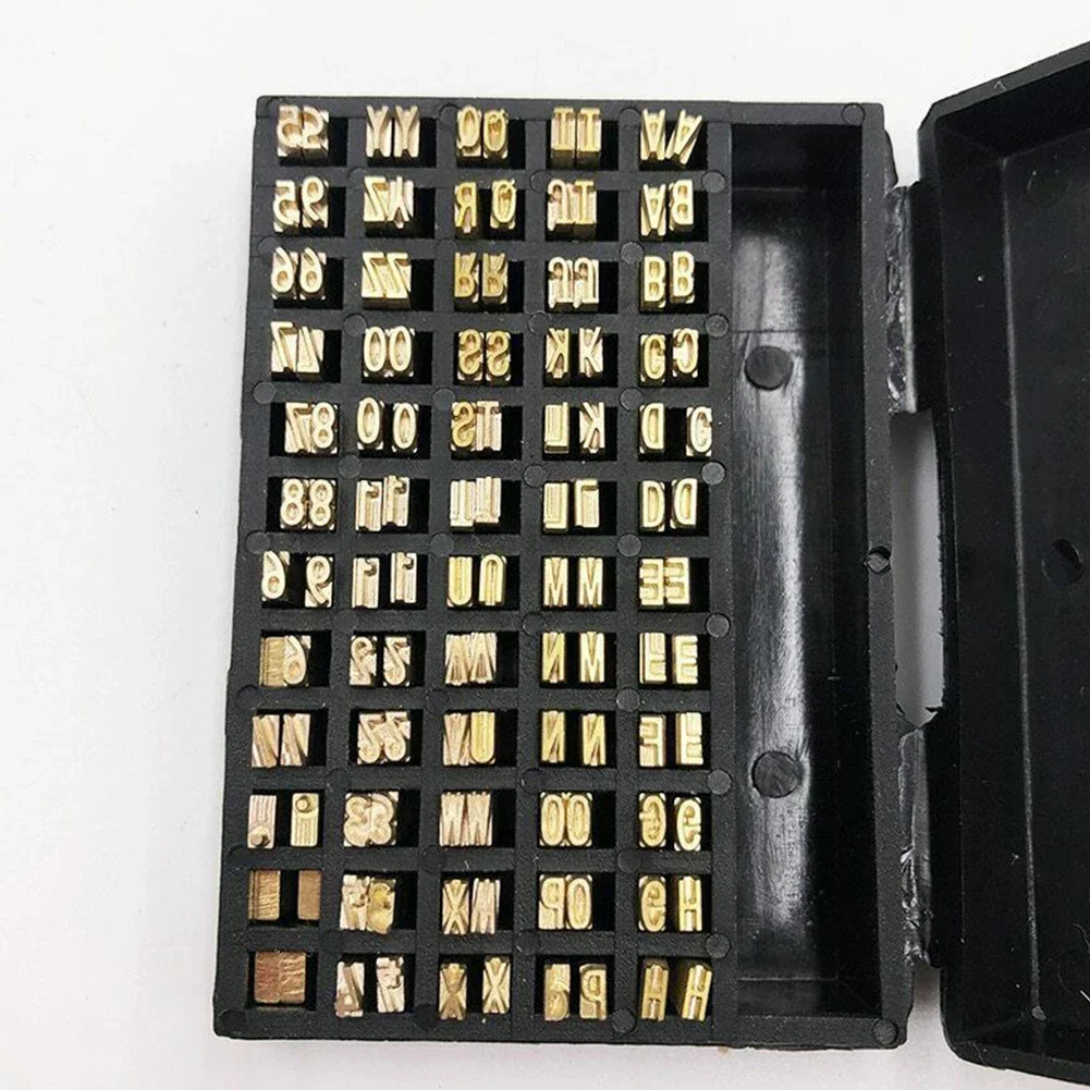 Máquina de Impressão Térmica Word Grain Hot Stamp Copper Letters Font Semi-automatic Tools 2*3*15 mm 120 Pcs