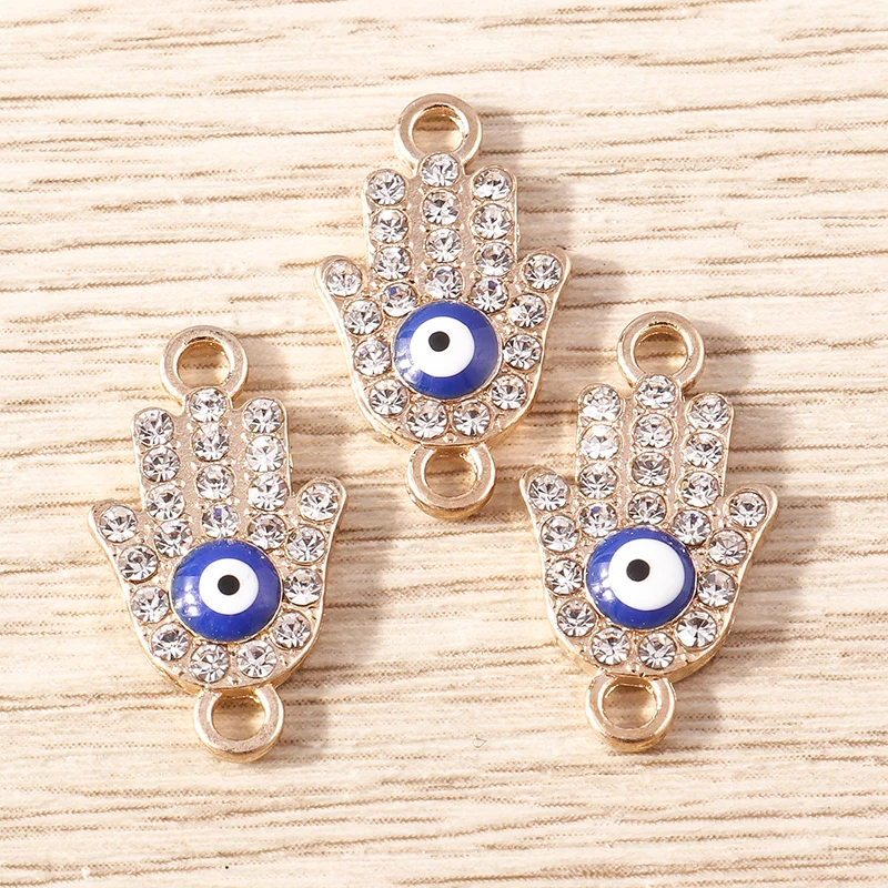 Tusember 10 Stück Boho-Kristall-Anhänger mit türkischem bösen Blick für die Schmuckherstellung, DIY-Ohrringe, Halsketten, Armbänder, Zubehör, Kunsthandwerk – Detail 3