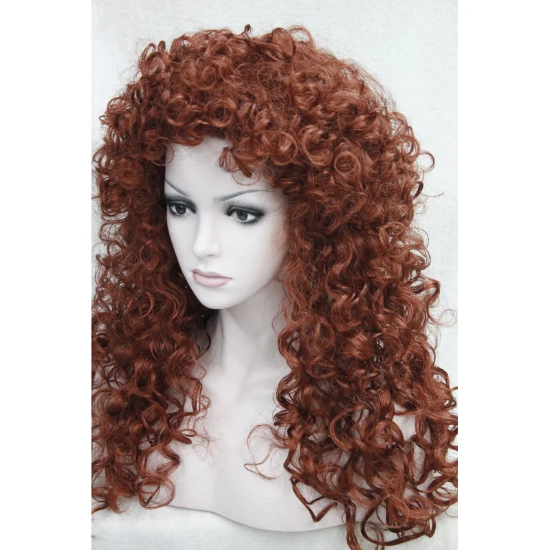 

Новая мода сексуальные медные красные свободные кудри 24 "длинные синтетические волосы полный парик