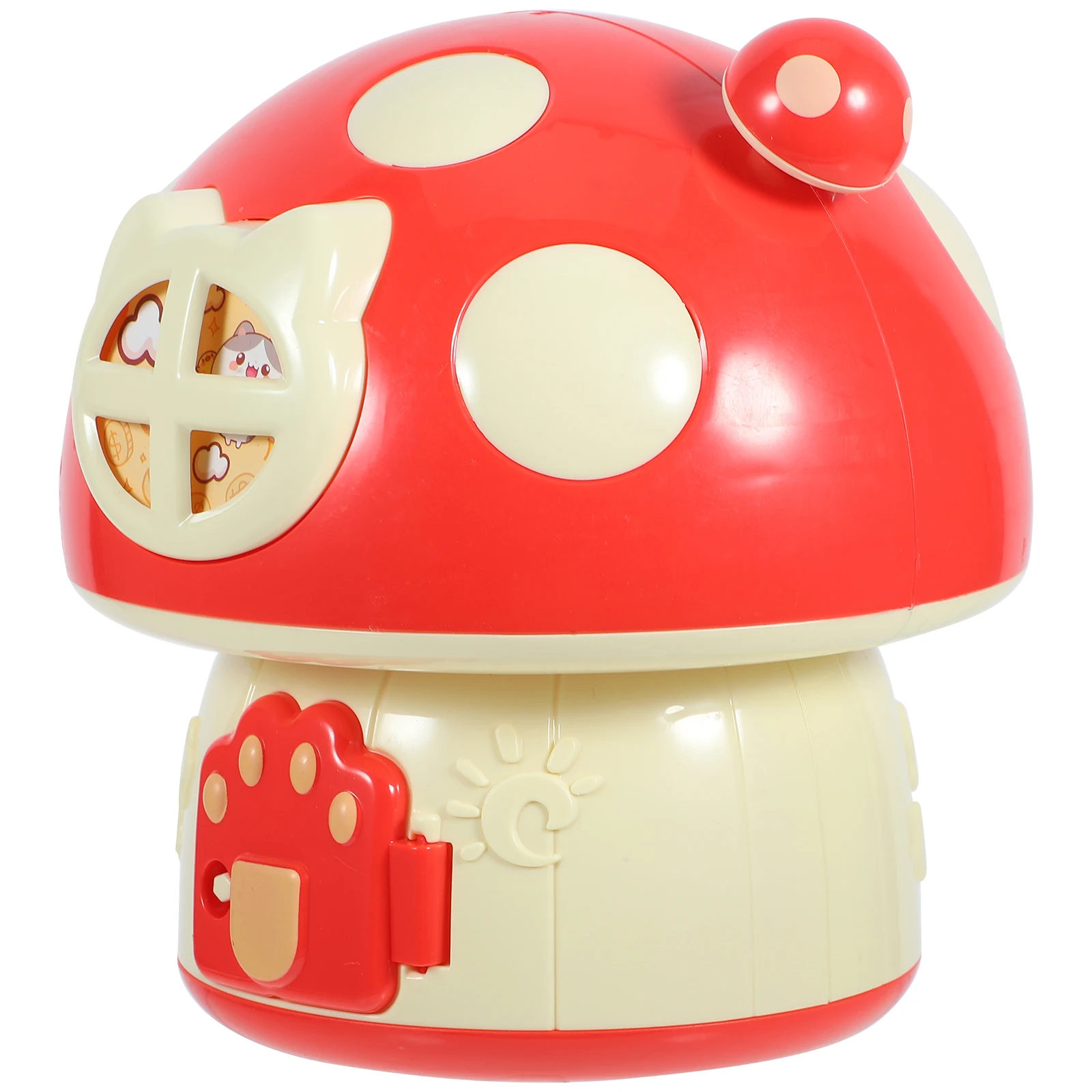 

Mushroom Piggy Bank Adorable Cartoon Kids Plastic Coin Saving Pot Decorative Money Box Girls Room Compact Easy Coins Bills