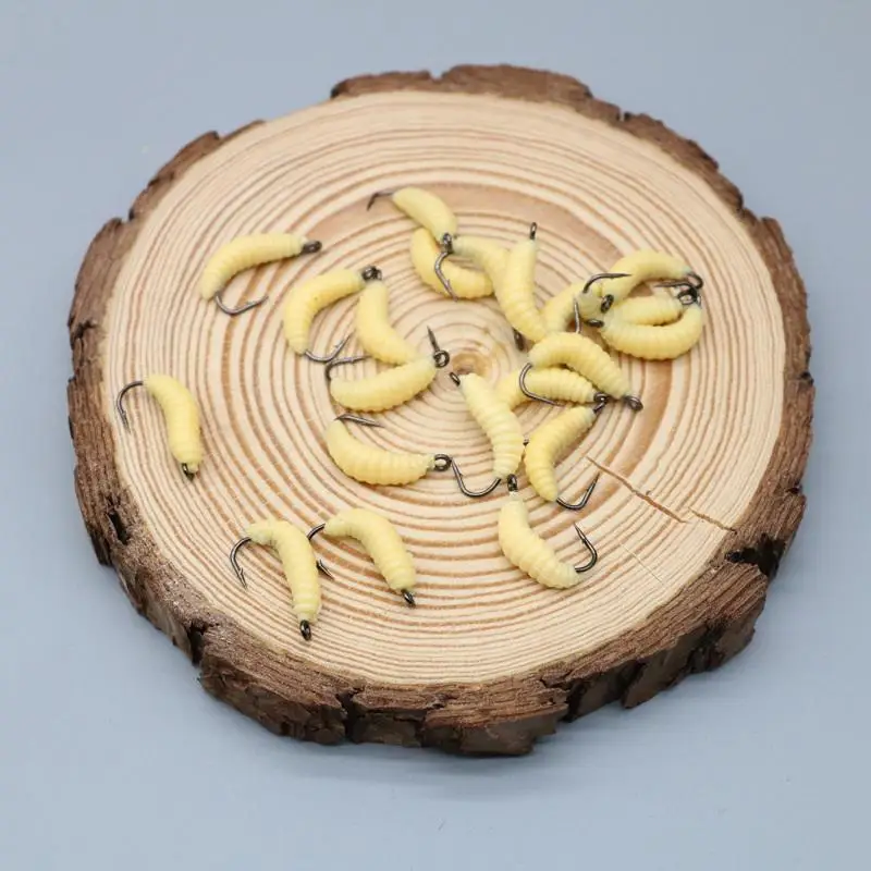 30 Stück hochwertige, bissfeste Gummimäuse als Angelköder mit Haken, weiche, realistische Köder für das Forellenangeln in Süßwasser. – Detail 4