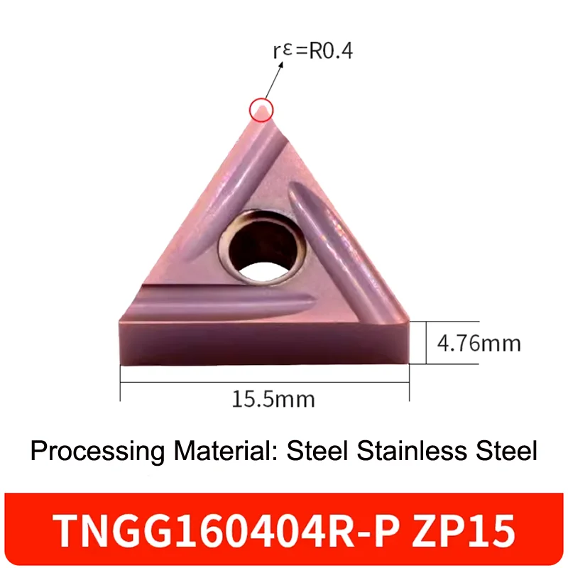 GULING 10PCS TNGG160401 02 04/R L-P Lathe Triangular Precision Carbide Turning Inserts