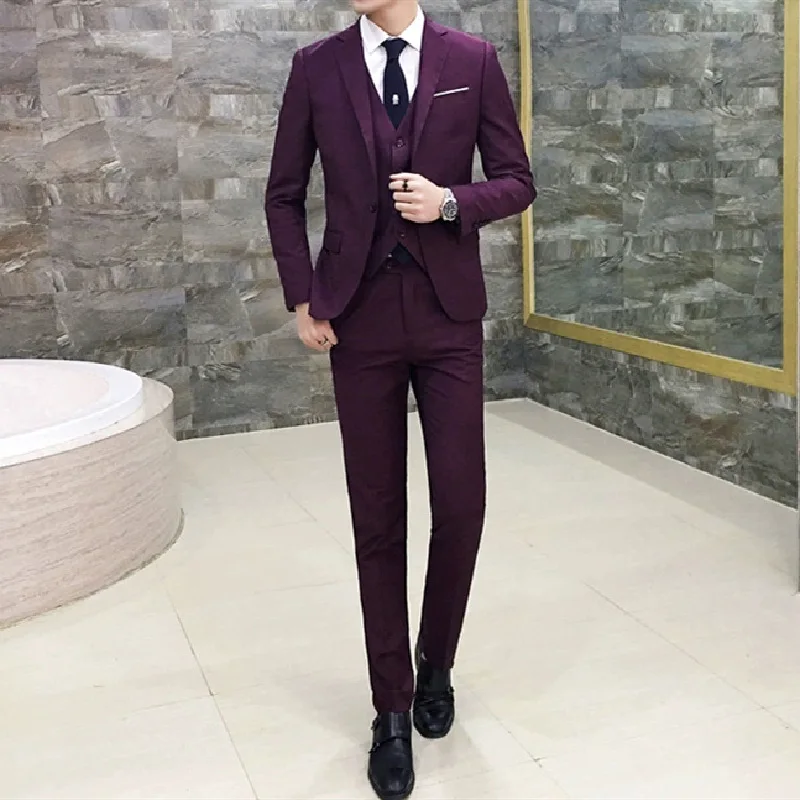 

3189 High-end suits for men, business suits, formal suits, solid color, four seasons, groom and best man wedding suits