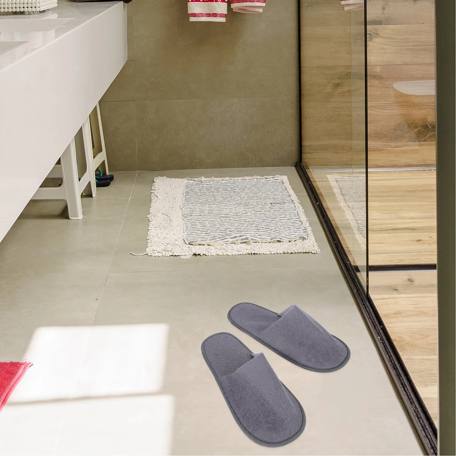

Portable Folding for Home Hotel Salon Travel Non Slip Cotton Cloth Comfortable Indoor Bath Anti Skid Foldable Guest House