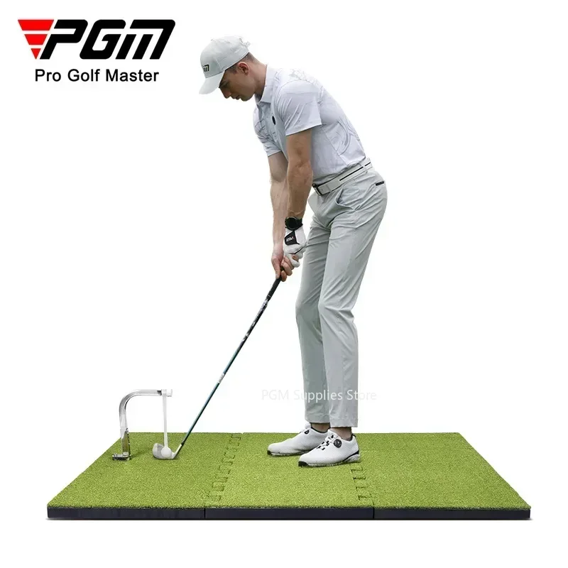 PGM Golf Swing Practitioner Spliced Strike Mat with 360 ° Rotation and Adjustable Height Training Pad HL012